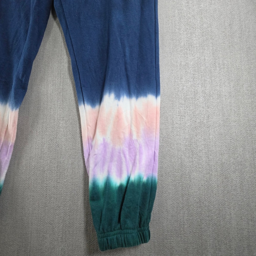 Wildfox Jogger Sweatpants Womens Large Blue Tie Dye Fleece Lounge Pants - Picture 14 of 16